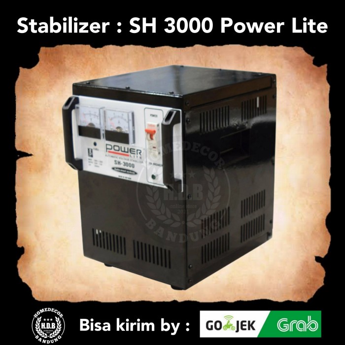 Ready powerlite stabilizer analog sh-3000 hitam / powerlite stabilizer 1000