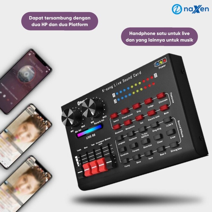 Ready Live Soundcard R8 V9 Bluetooth USB Audio Mixer Broadcast 2 Channel