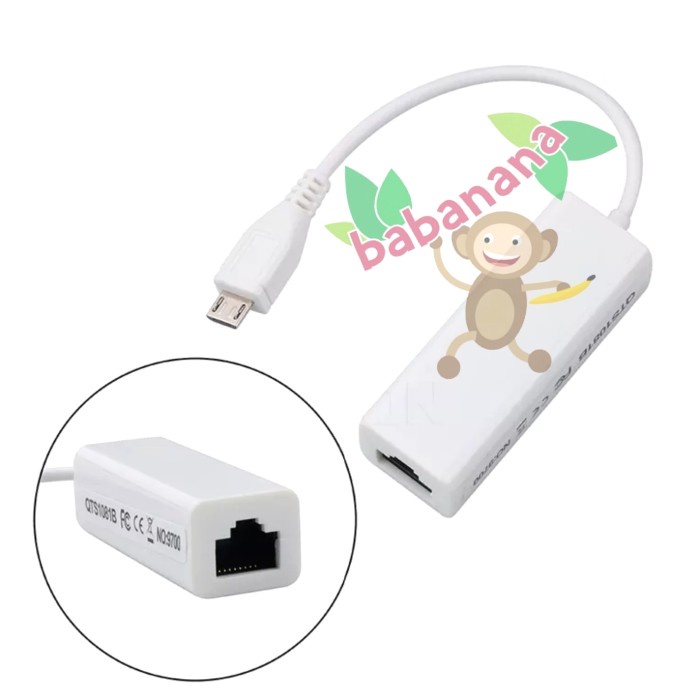 Ready Micro usb type B to Lan RJ45 konektor network konverter laptop