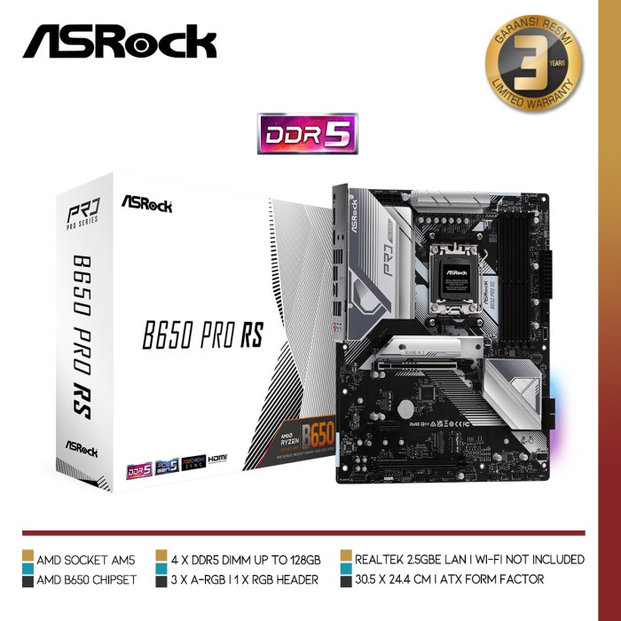 Ready ASROCK B650 Pro RS Motherboard AMD B650 Ryzen AM5