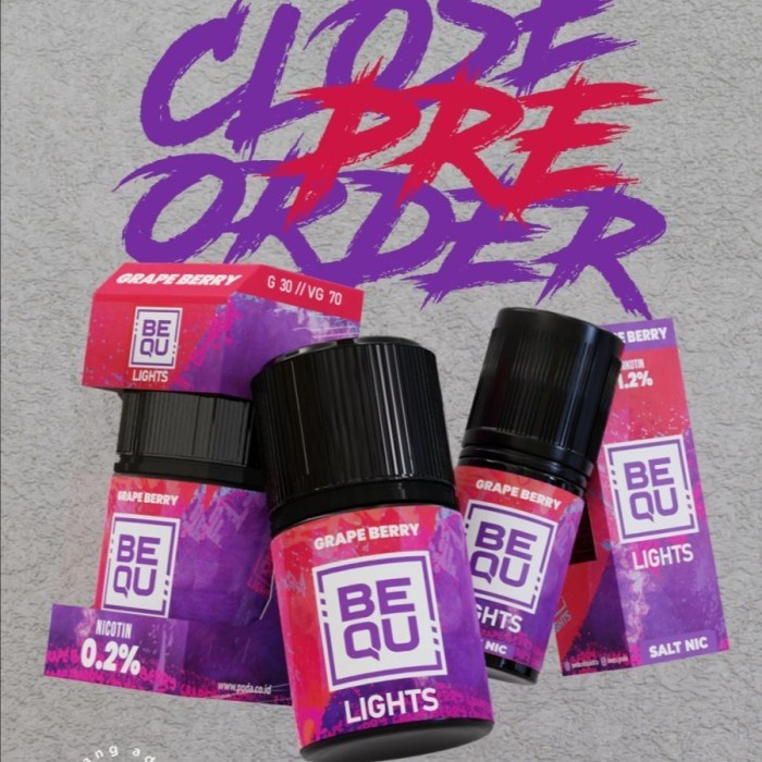 ID [SALT] BEQU LIGHTS V3 GRAPEBERRY GRAPE BERRY SALTNIC 30ML 12MG BY PODA