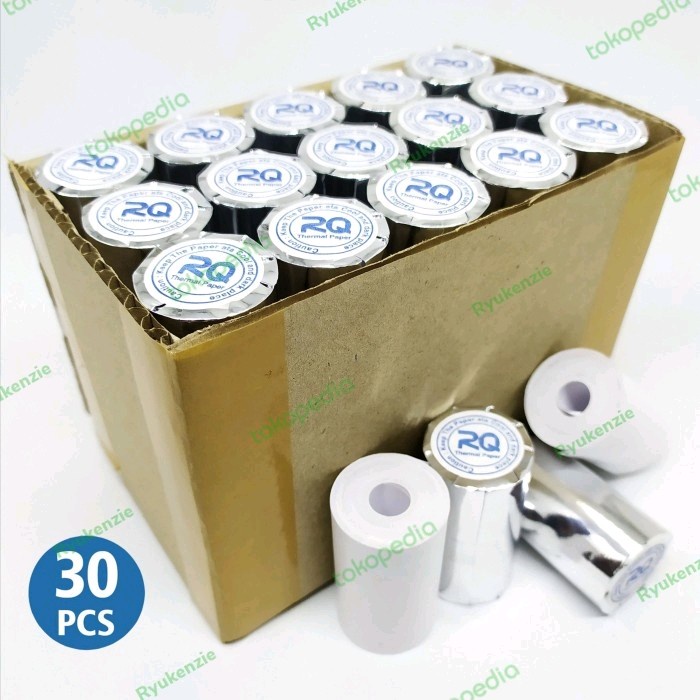 

New Kertas Thermal - Kertas Struk Kasir 57 x 30 Polos Paket Hemat 30 Roll