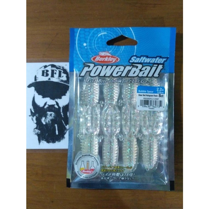 Ready BERKLEY POWERBAIT BUBBLE SPEAR (Clear Red Hologram Fleck)