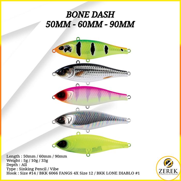 Ready LURE BONE DASH 50MM-60MM-90MM SINKING DUAL FUNCTION CASTING MINNOW MULTI FUNGSI