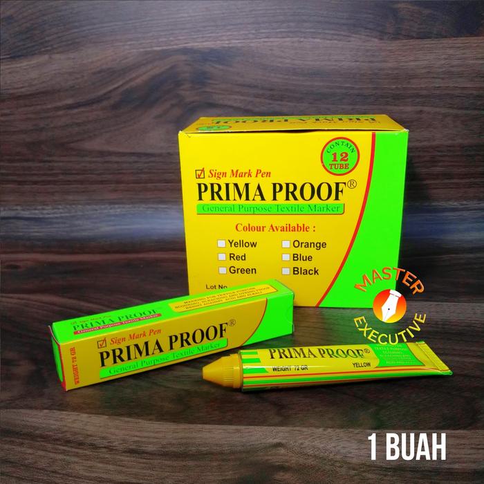

New [Buah] Prima Proof Mark Pen Yellow / Spidol Kain Kuning