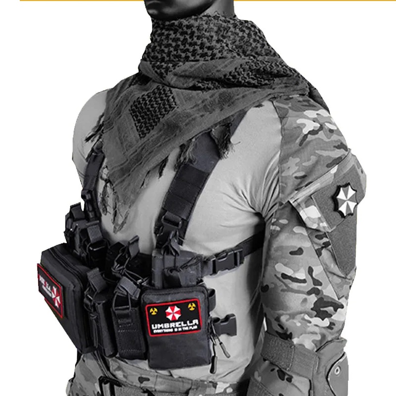 Hunting Vest Molle Chest Rig Bag Men Women Hunting Airsoft Pistol Gun Holster Bag Radio Harness AK