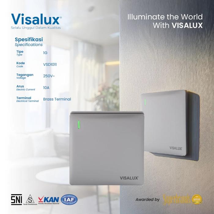 Visalux Saklar StopKontak Colokan Dinding Tanam IB Inbow super Premium Ori Asli Kulitas Bagus SNI 1G