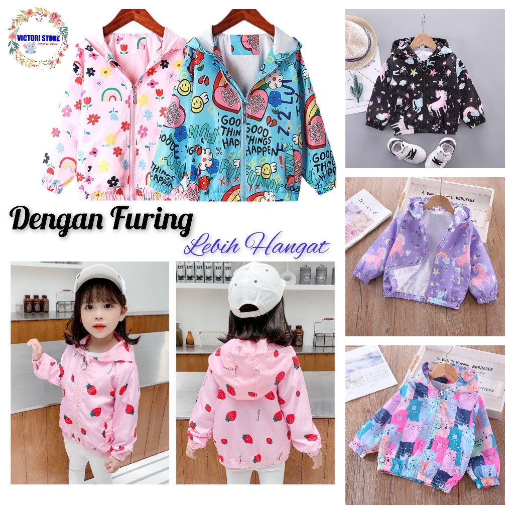 Jaket Parasut Anak HOODIE Jaket Anak Perempuan 1 - 6 Tahun