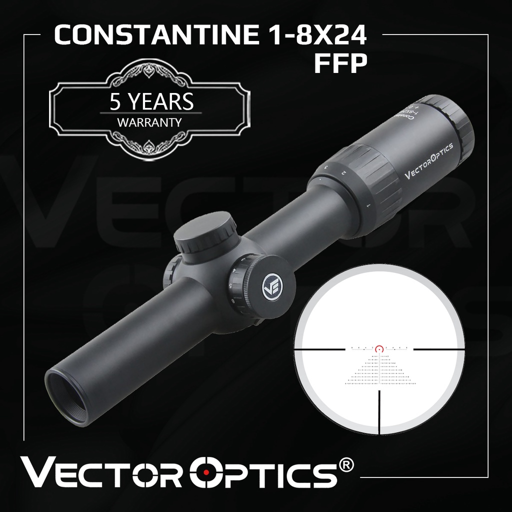 Vector Optics Constantine 1-8x24 FFP Riflescope 1/10MIL With Illuminated For Hunting, Sporting &