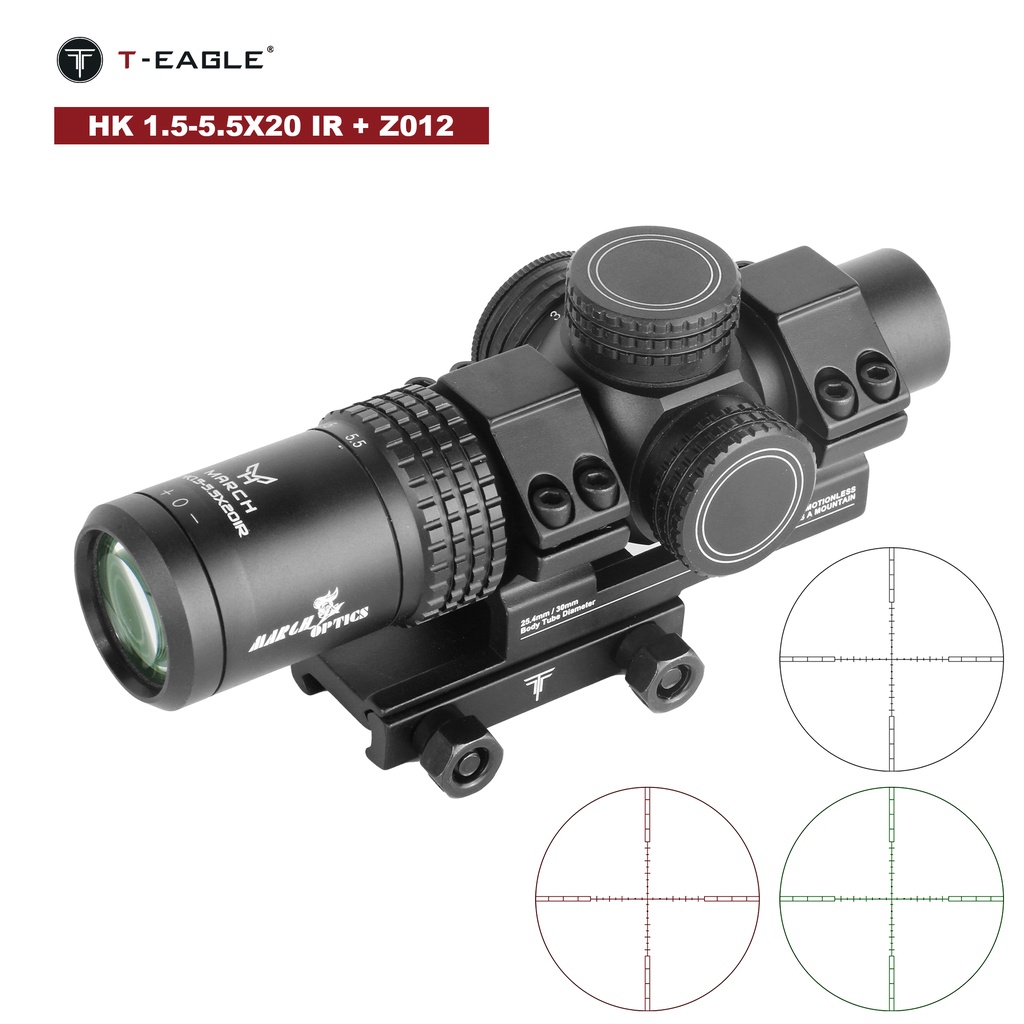 MARCH HK 1.5-5.5X20 IR Tactical Rifle Scope Hunting Optical Airsoft Riflescope Green Red