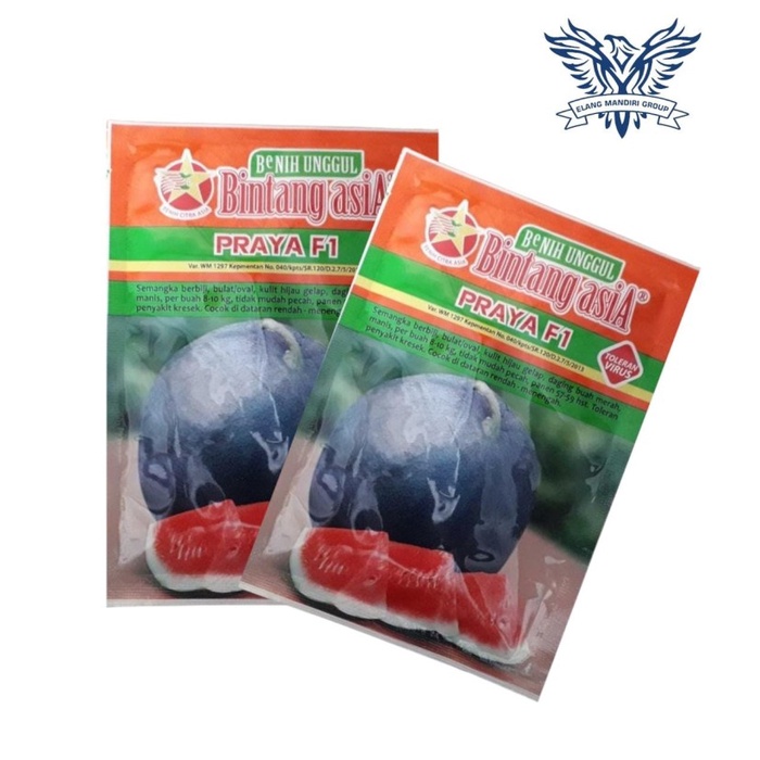 Terlaris- Benih Unggul Semangka Praya F1 20 Gram Bibit Unggul Bintang Asia