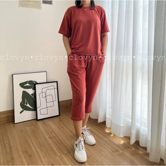 setelan polos wanita celana 7/8