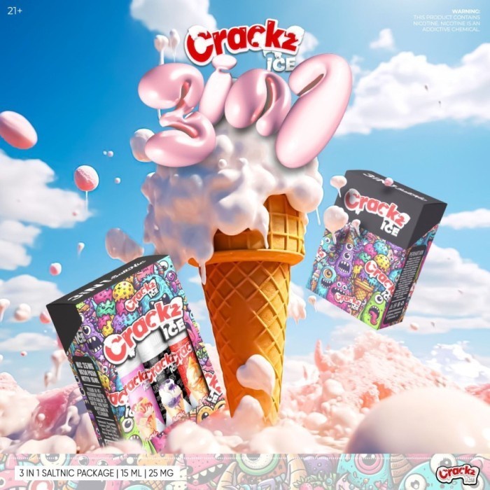 [SALT] CRACKZ ICE CREAM PACK 3IN1 SALTNIC 15ML X 3PCS 25MG BY TETRA
