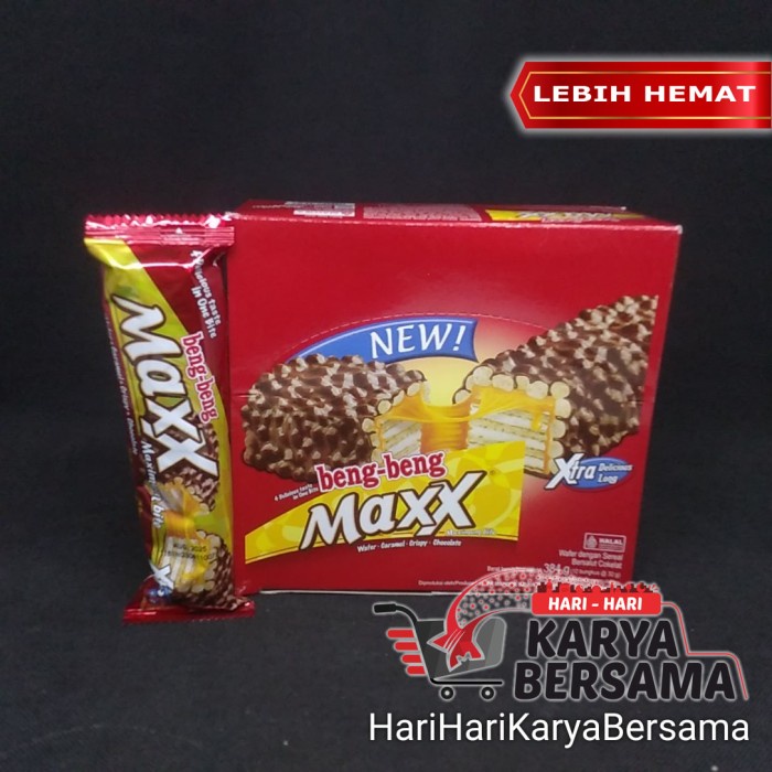 

MAKANAN RINGAN WAFER BENG-BENG MAXX CARAMEL CHOCOLATE BOX 12'S X 32GR