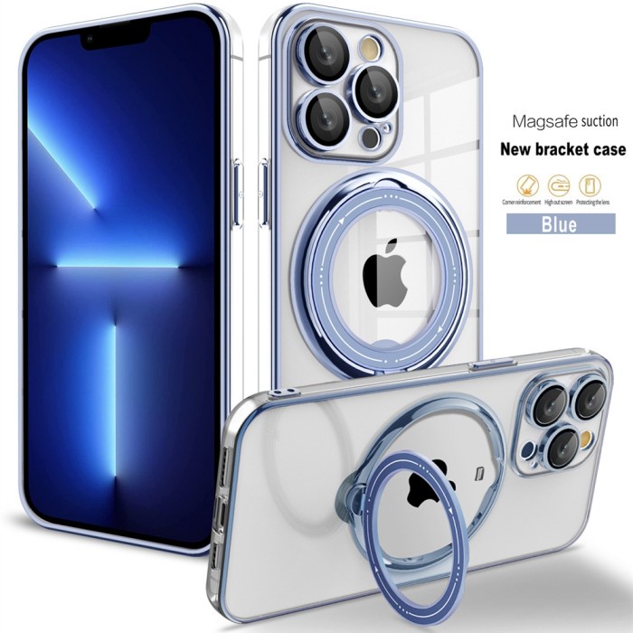 Magsefe Case Magnetik Kick Stand 360 Ring Silicone SoftCase For iphone 14 - 14 Pro - 14 Pro Max