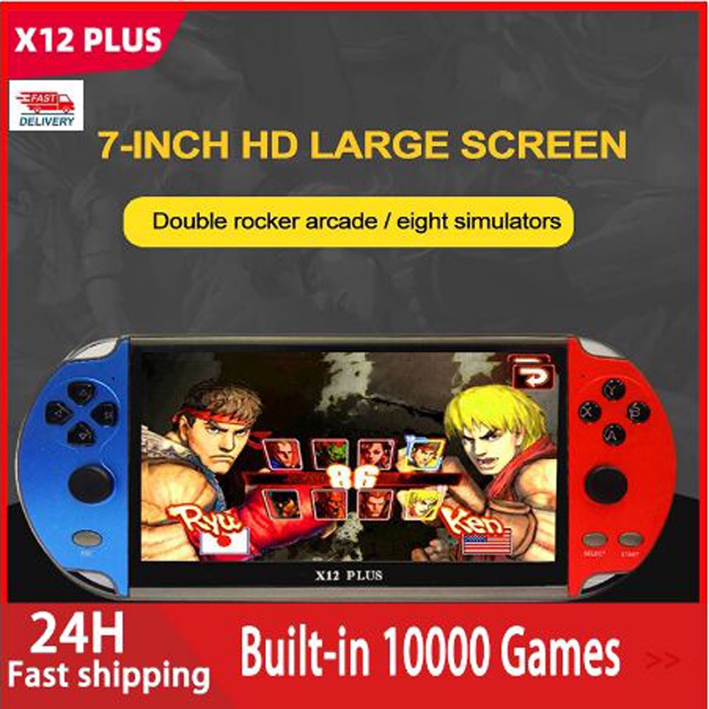 NEW X12 Plus 7 Inch Game Consoles Handheld Video Game Consoles 16GB Built-in 10000 Games Support Mul