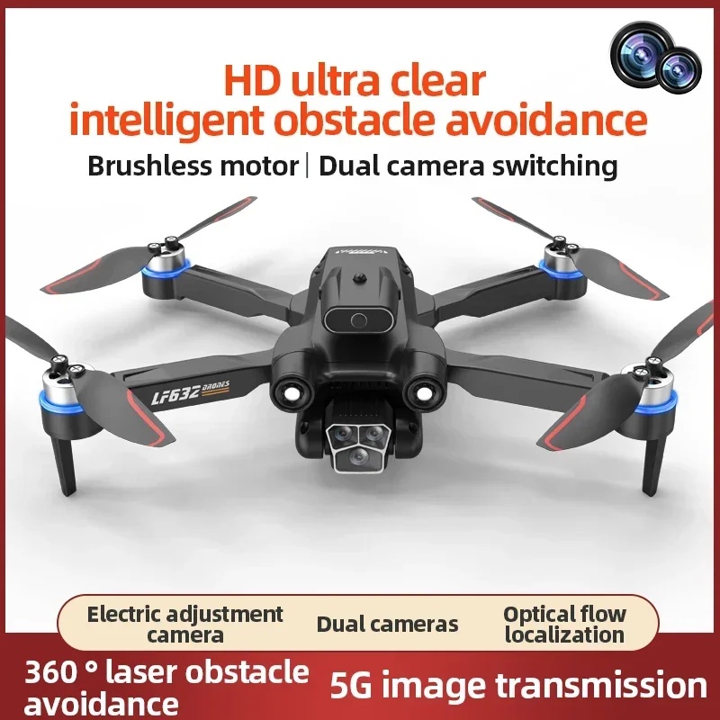 LF632 Mini Professional Drone 4k Dual Camera HD Drones With Remote Control Obstacle Avoidance Brushl