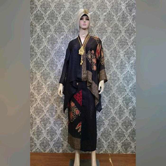Setelan Rok Batik Semi Sutra Setelan Batik Viscose Silk Lengan panjang Set Rok Baju Wanita Atasan