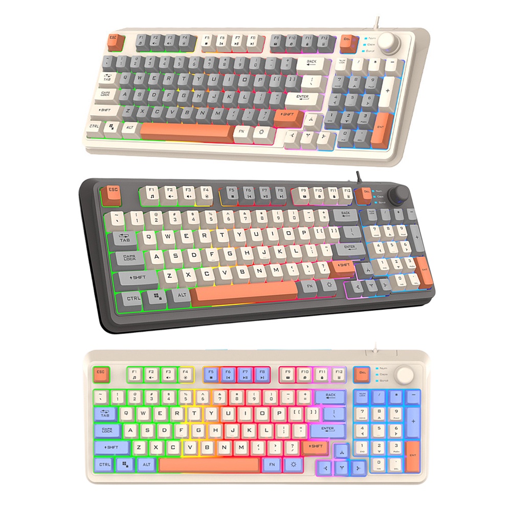 K82 Gaming Keyboard RGB Light Mechanical Keyboard 94 Keys Luminous Keyboard Hot-Swap Keyboard for No