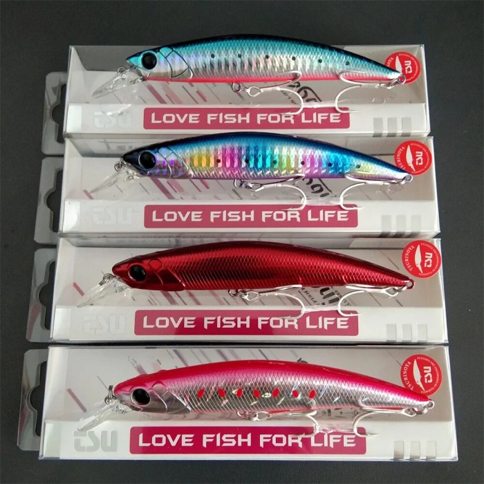 TSURINOYA 4pcs NEW COLOR Sinking Minnow 110S DW77 110mm 22g Long