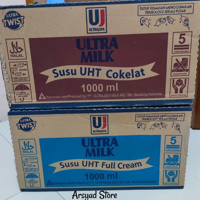 

Ultra Susu UHT Dus 1 Liter Coklat atau Full cream