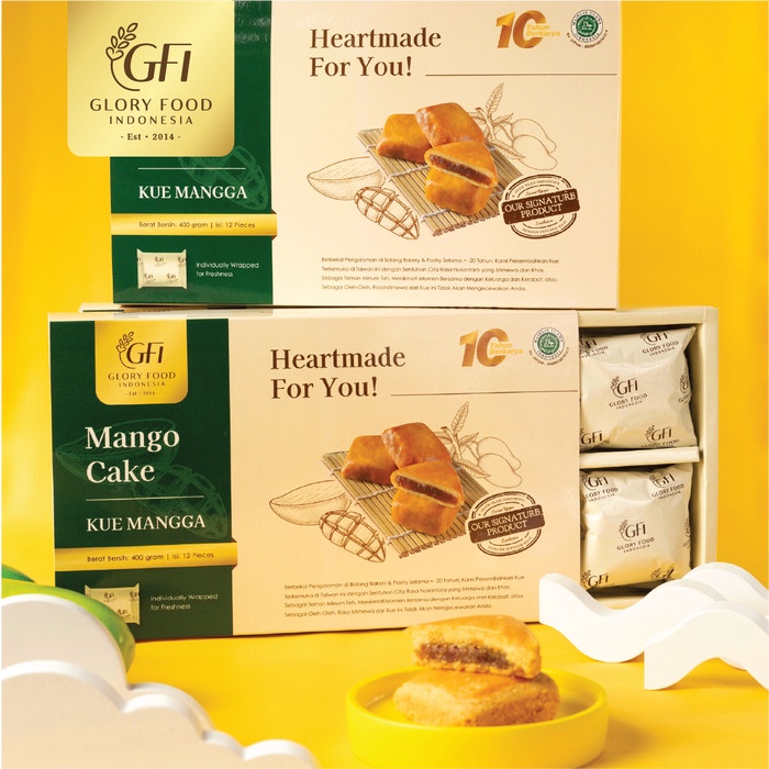 

NEW GFI Glory Cake Mango Cake 400 Gram Nastar Mangga Kue Kering Mangga Asli Isi 12 Pcs Oleh-Oleh