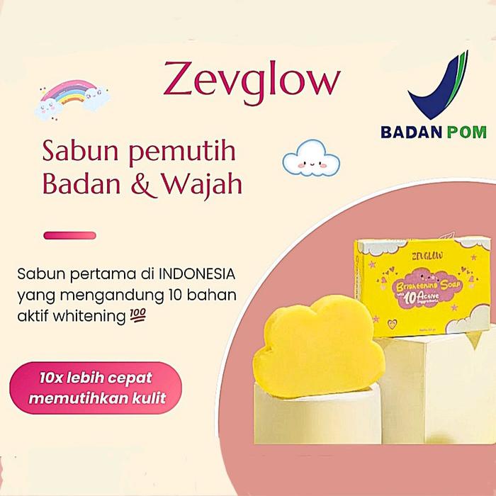 Zevglow Whitening Soap (SABUN PENCERAH BADAN DAN WAJAH) PENGHILANG BEKAS LUKA