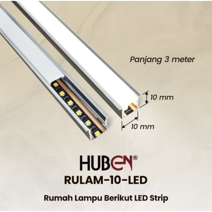 RULAM-10-LED - HUBEN / RUMAH LAMPU + LED STRIP 4000K NATURAL