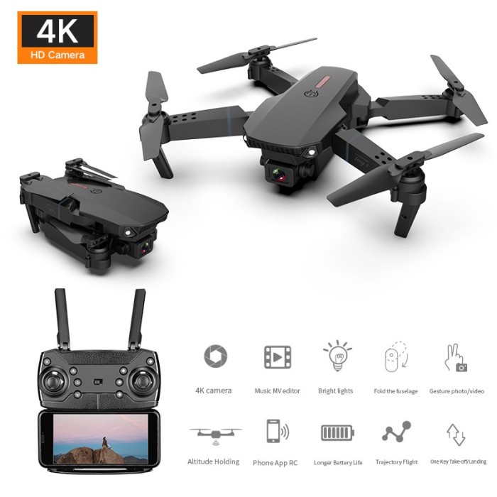 Drone Murah 4K Dual Kamera Optical Flow Stabil