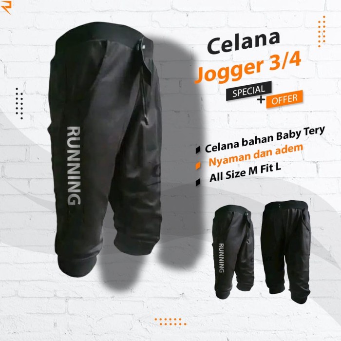 Lariss- Celana Olahraga jogger training Pria 3/4 selutut