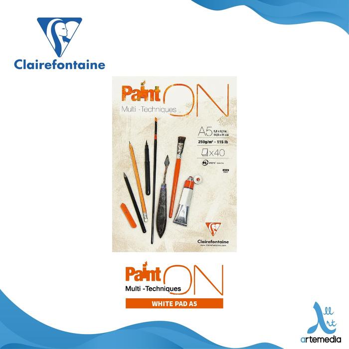 

TERBARU Buku Sketsa Clairefontaine Paint On A5 White Paper Multi Technique Pad HOT SALE!