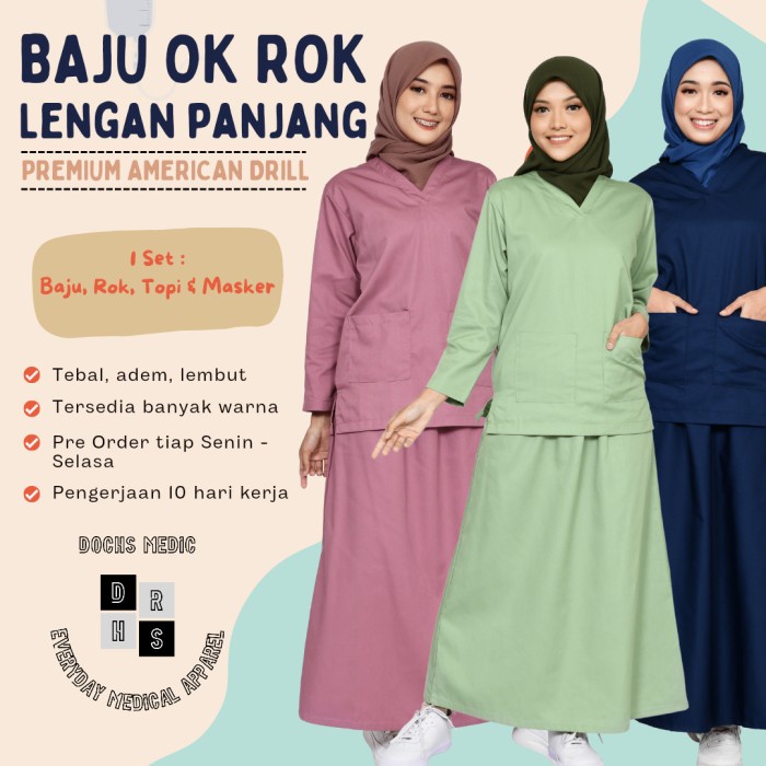 TERLARIS Baju Jaga Rok / Baju OK Rok / Seragam Jaga Rok / Seragam OK Rok READY STOCK