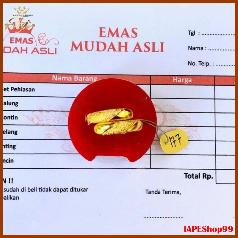 Promo.....Cincin Emas Murni Asli Emas Mudah Free Surat Dw05