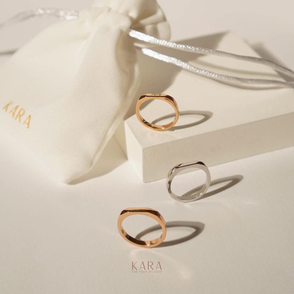 KARA - Cincin Custom Nama HOLLY Engravable Ring Dw05