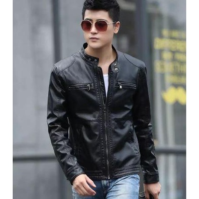 JAKET SEMI KULIT SAFLOK Wol VIENA HITAM Kain Keren Pria Blazer Distro Cowok Slimfit Casual Formal