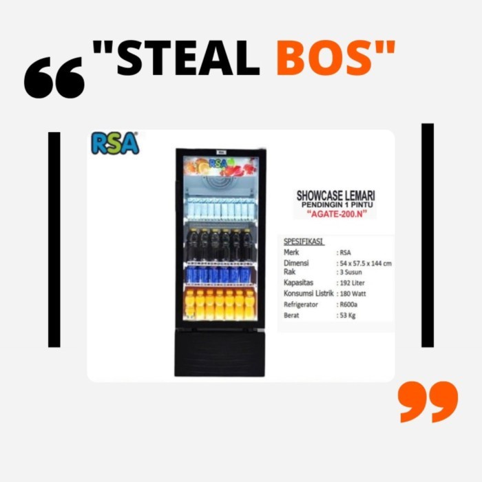 Showcase RSA AGATE 200 192 liter RSA AGATE 200 showcase rsa 200