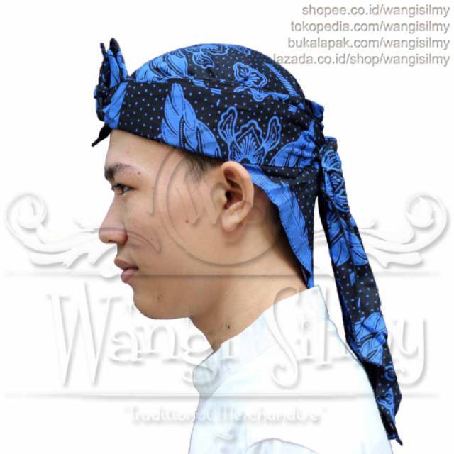 Blangkon Iket Sunda Motif Batik Baduy - Ikat Iket Totopong Sunda Motif Baduy Kanekes