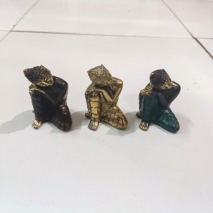 *#*#*#] Buddha Melamun, Patung Budha Kuningan Kecil, Buddha Brass