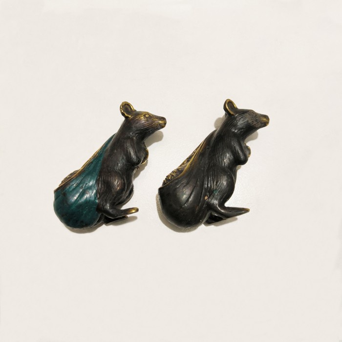 cusss order] Patung Tikus Kaya Mouse Brass Statue Shio Tikus Logam Kuningan Ornamen