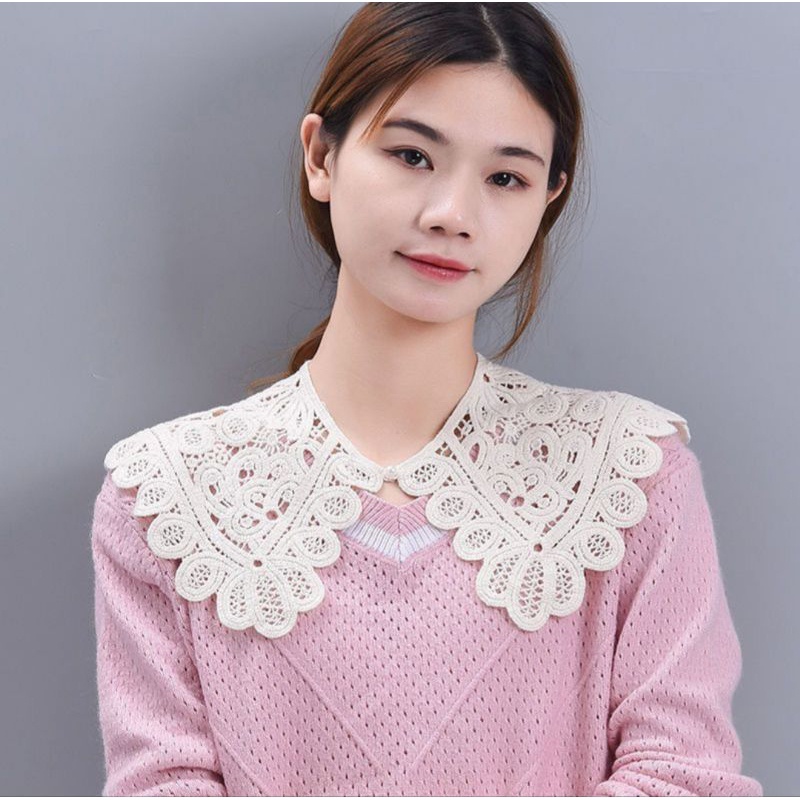 GoodProd- KERAH MODEL PALSU//SYAL LEHER - O BONEKA//KERAH PALSU WANITA BERONGGA RENDA