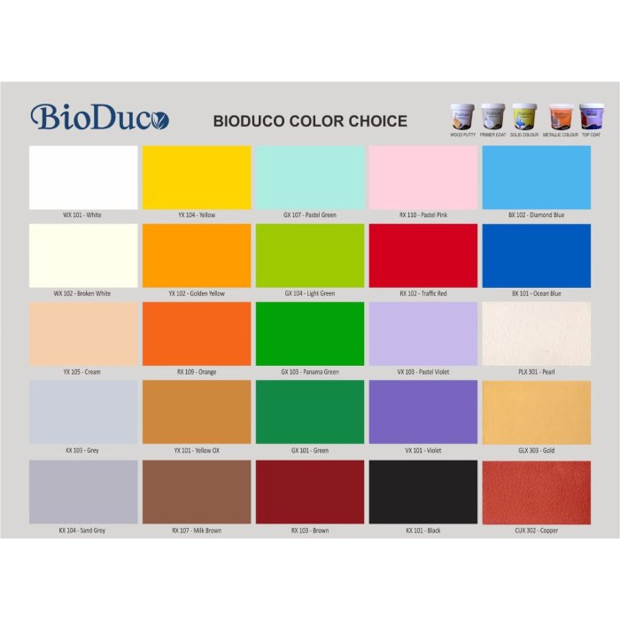 TERLARIS Cat Duco Kayu Warna Lengkap - BioDuco Solid Color 800gr