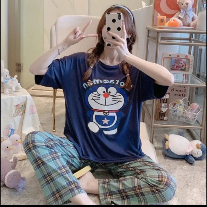 

Peno_Hay Baju Tidur Wanita XXL Jumbo Setelan Piyama Babydoll Kado Remaja Hamper