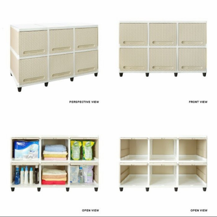 Lemari Plastik Club Flip susun 2 Triple/Lemari Club 6 kotak/BUFFET TV