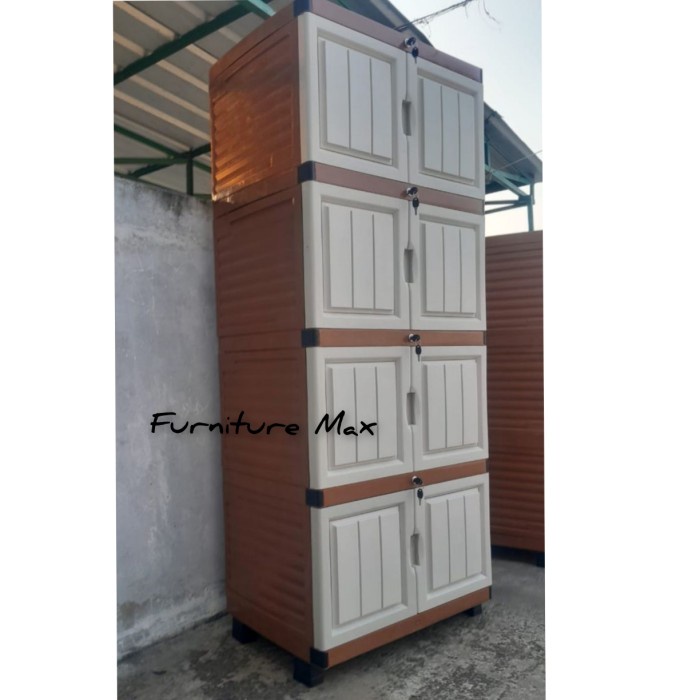 Lemari plastik 4 susun kunci tebal jumbo / Lemari plastik 4 susun full kunci jumbo / Rak plastik