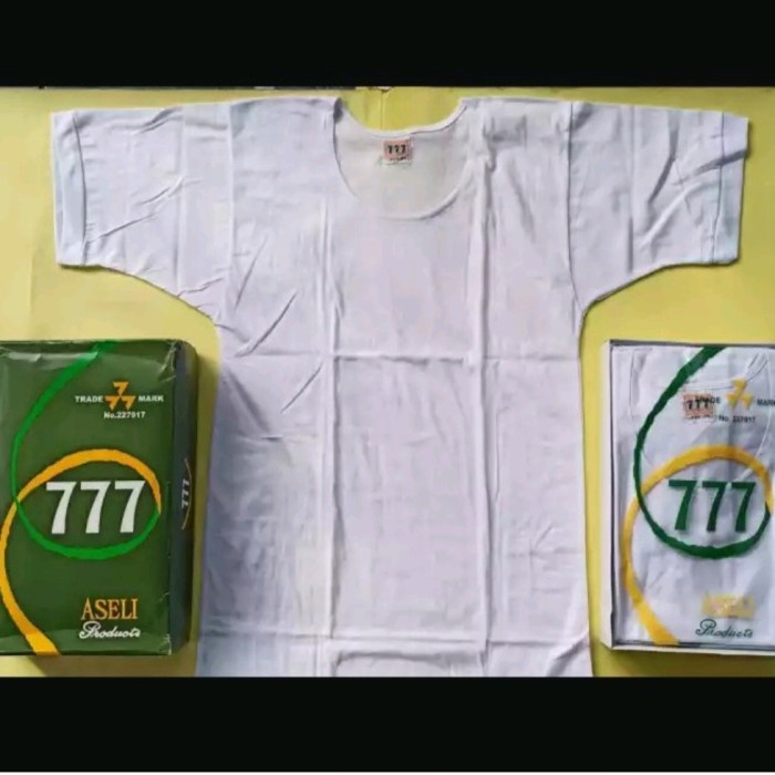 Kaos Oblong 777 SUPER JUMBO 100% ORiginaL/oblong 777 Putih Polos -AmanahJaminan