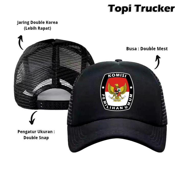 Cap- Topi Kpu Pps Bawaslu Topi Pria Topi Trucker Topi Jaring Topi Logo Kpu