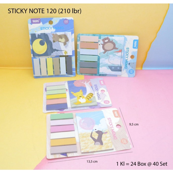 

#####] sticky notes 9695 kode 120 isi 210 lembar animal whispering benny