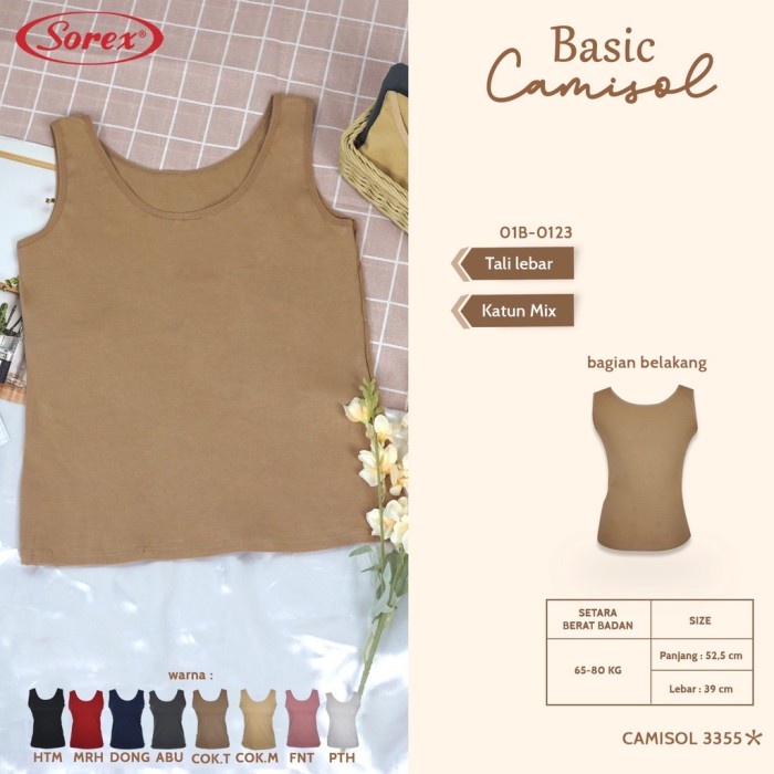 BEST SELLER SOREX CAMISOL TANKTOP SINGLET KAOS DALAM WANITA 3355 TALI LEBAR