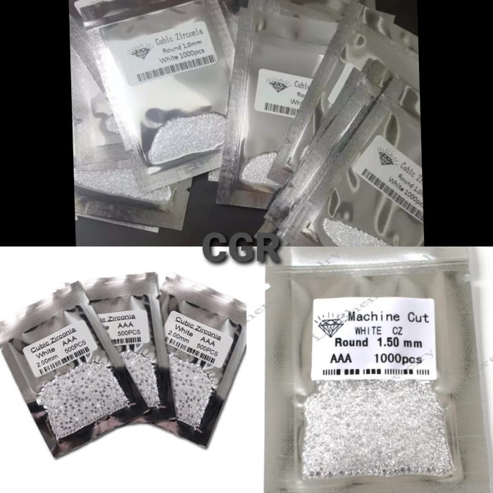 Cap- Batu Permata Tabur Zircon Pack 2.0 - 5.0 Mm Cubic Zirconia Grade Aaa