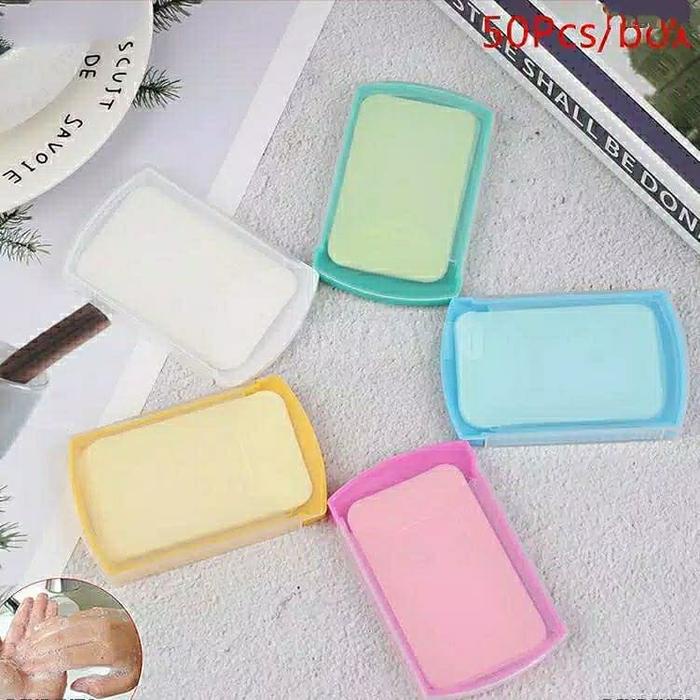 Sabun Kertas Mini Disinfectant Slide Transparan Simple Praktis Travel